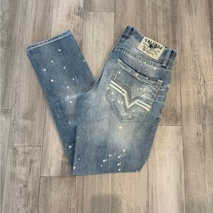 (SOLD)Men’s Buckle Salvage Jeans 34x30 Light Wash Slim Straight Fit